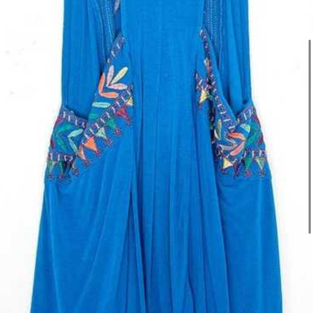 Free People Blue Embroidered Tunic - Picture 3 of 3